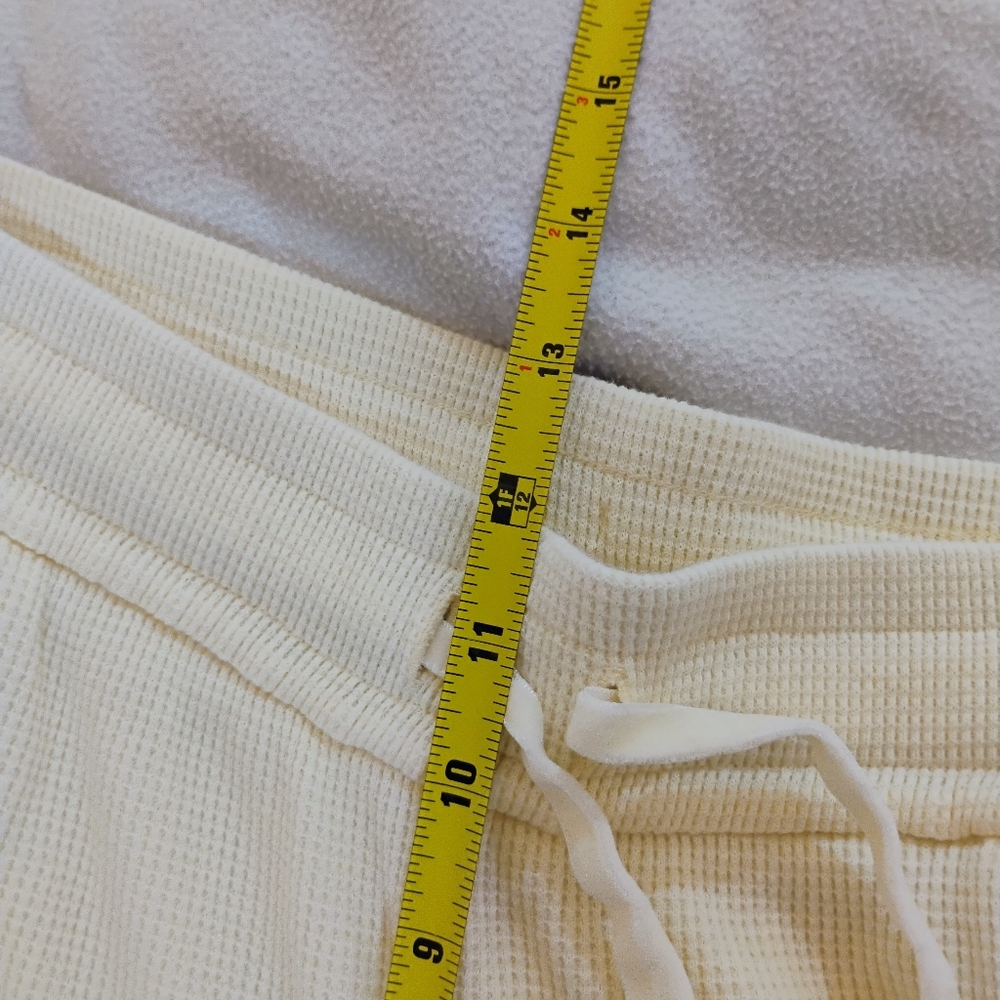Soft Surroundings Cream Ribbed Wide-Leg Lounge Pants with Drawstring - Picture 11 of 12
